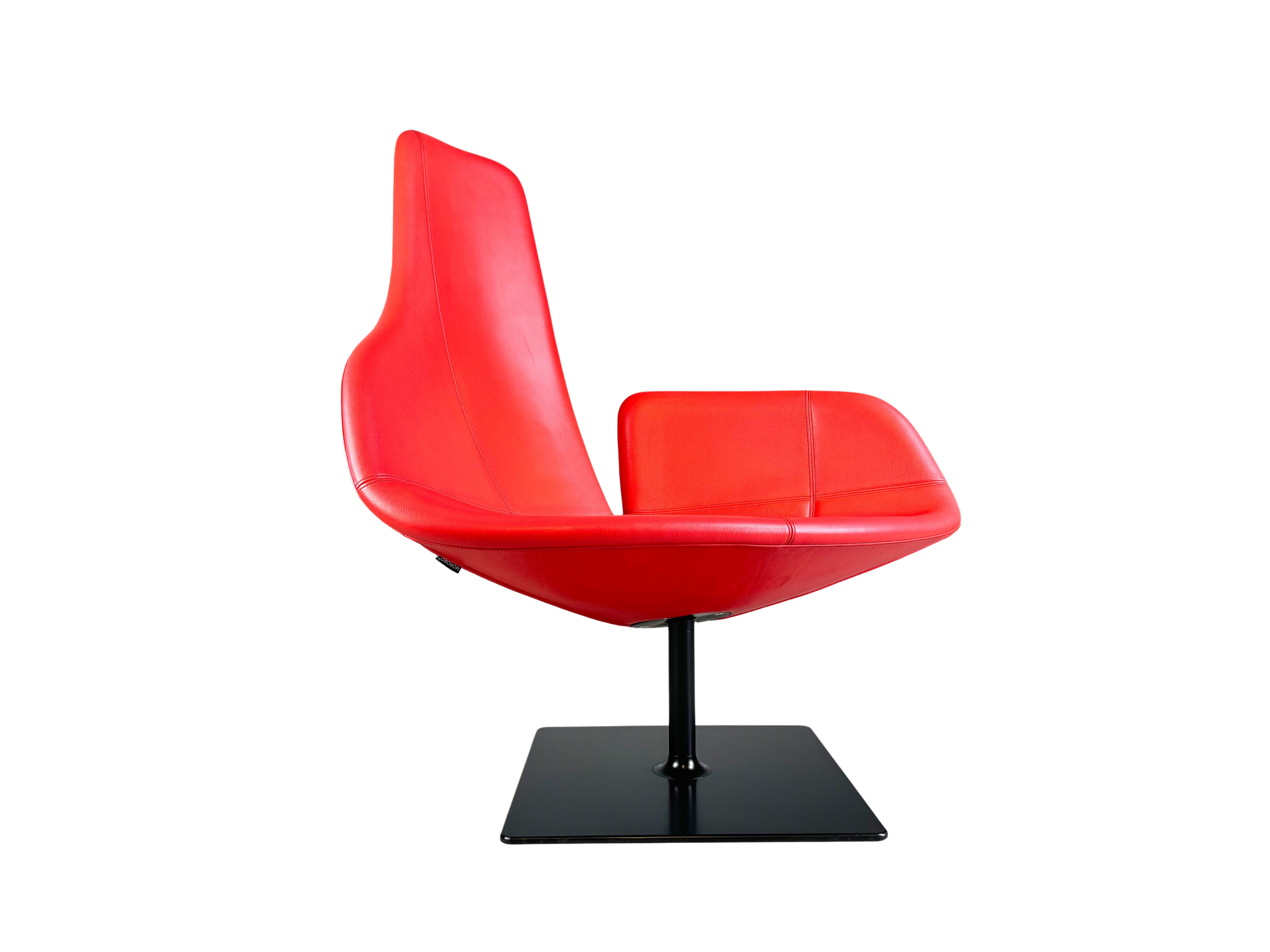 Original Moroso Sessel Leder rot Patricia Urquiola drehbar