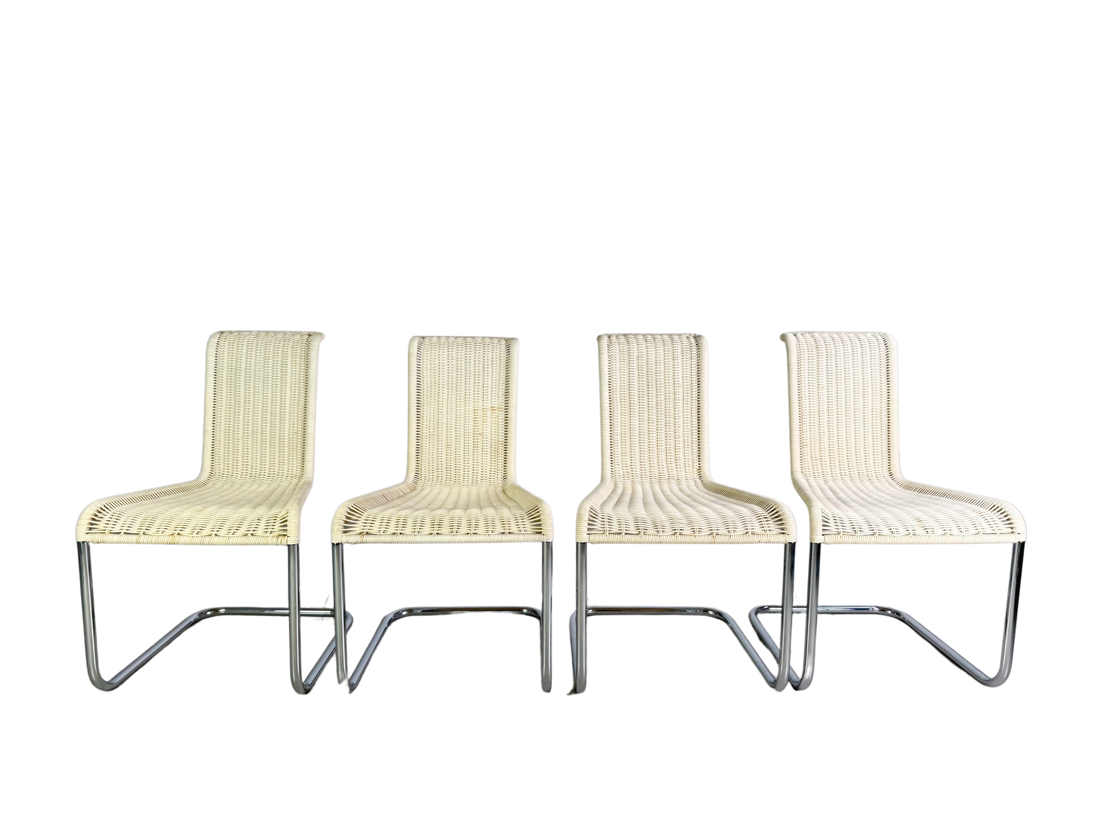 Original 4er Set Tecta Kragstühle B20 Jean Prouve Freischwinger