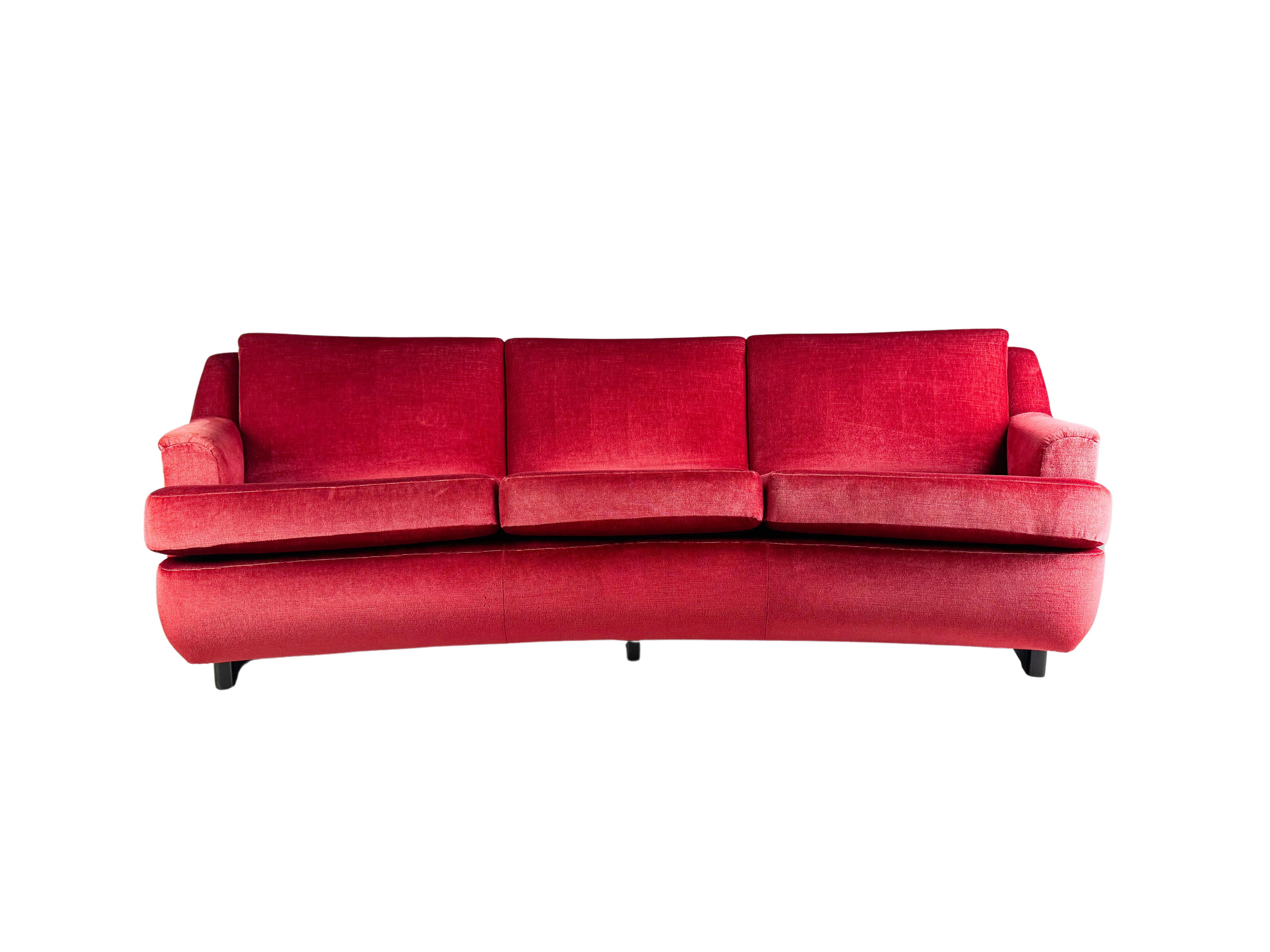 Mid Century Sofa Vintage Couch 1960er rot retro samt