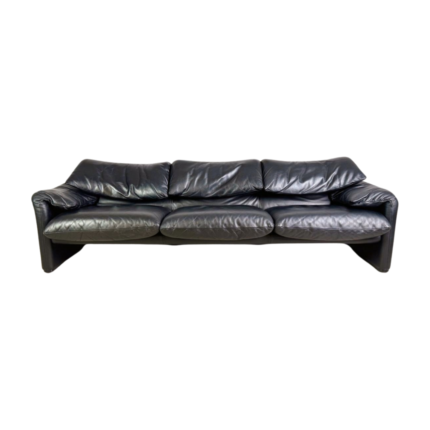 Cassina Maralunga Dreisitzer Sofa Couch Vico Magistretti Leder