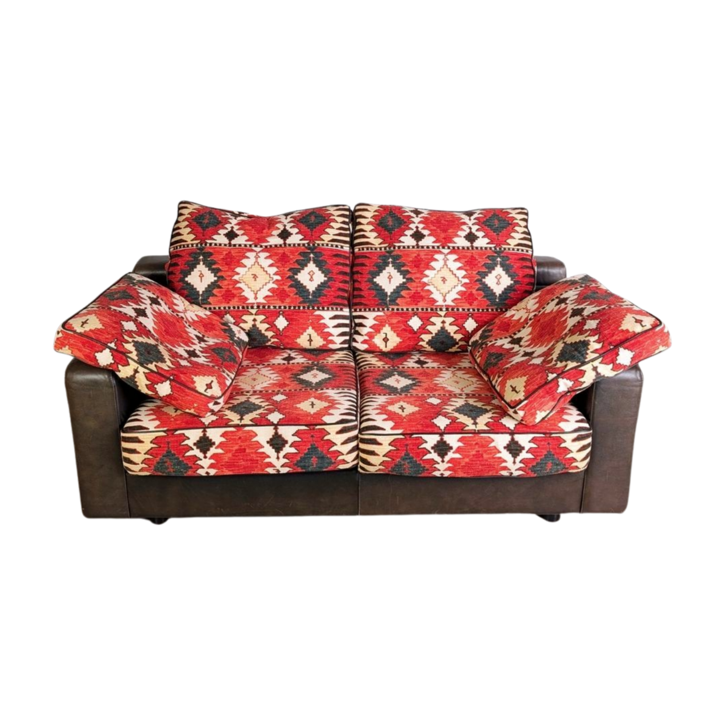 Original Giorgio Soressi Sofa Design Couch 1990 Leder Zweisitzer