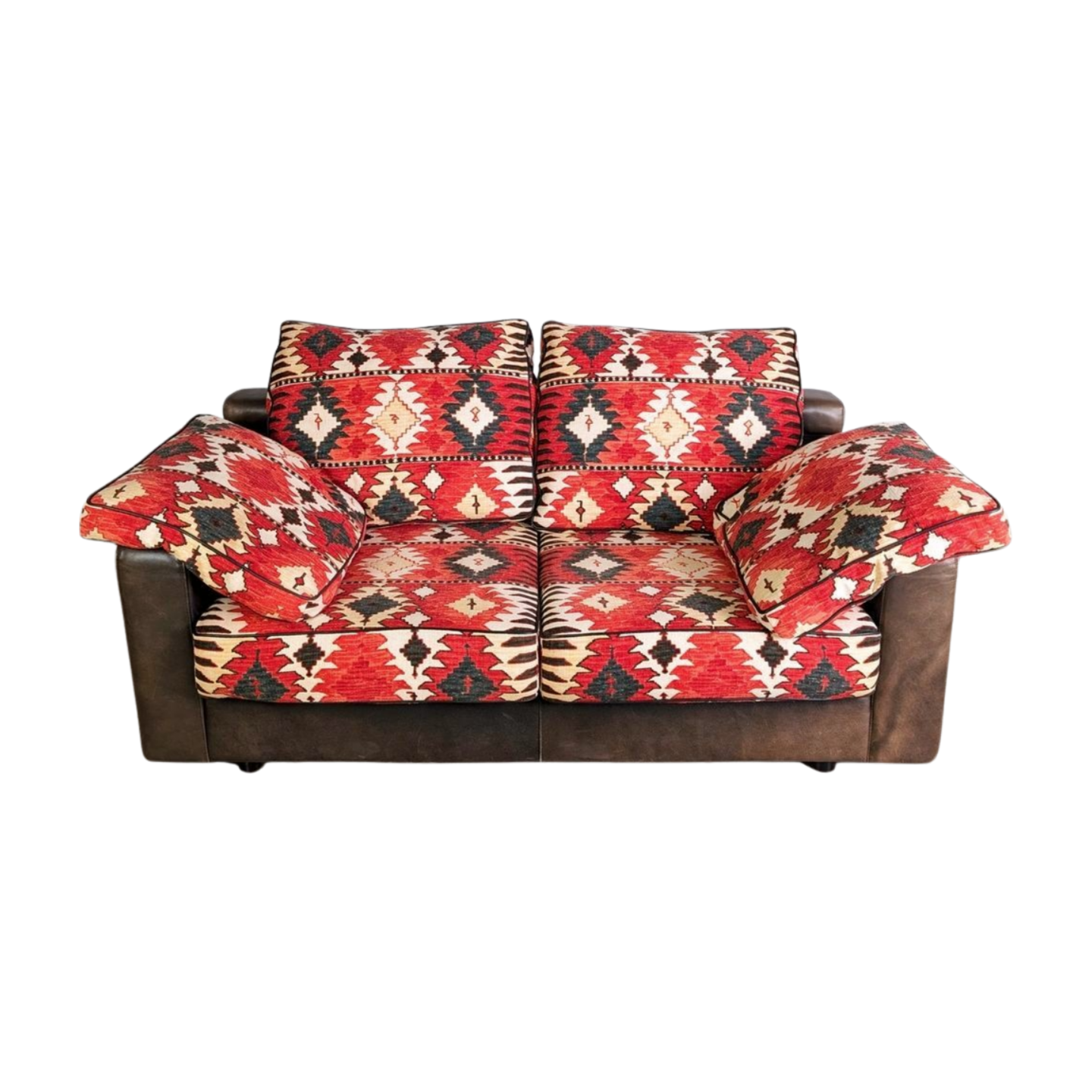 Original Giorgio Soressi Sofa Design Couch 1990 Leder Zweisitzer2