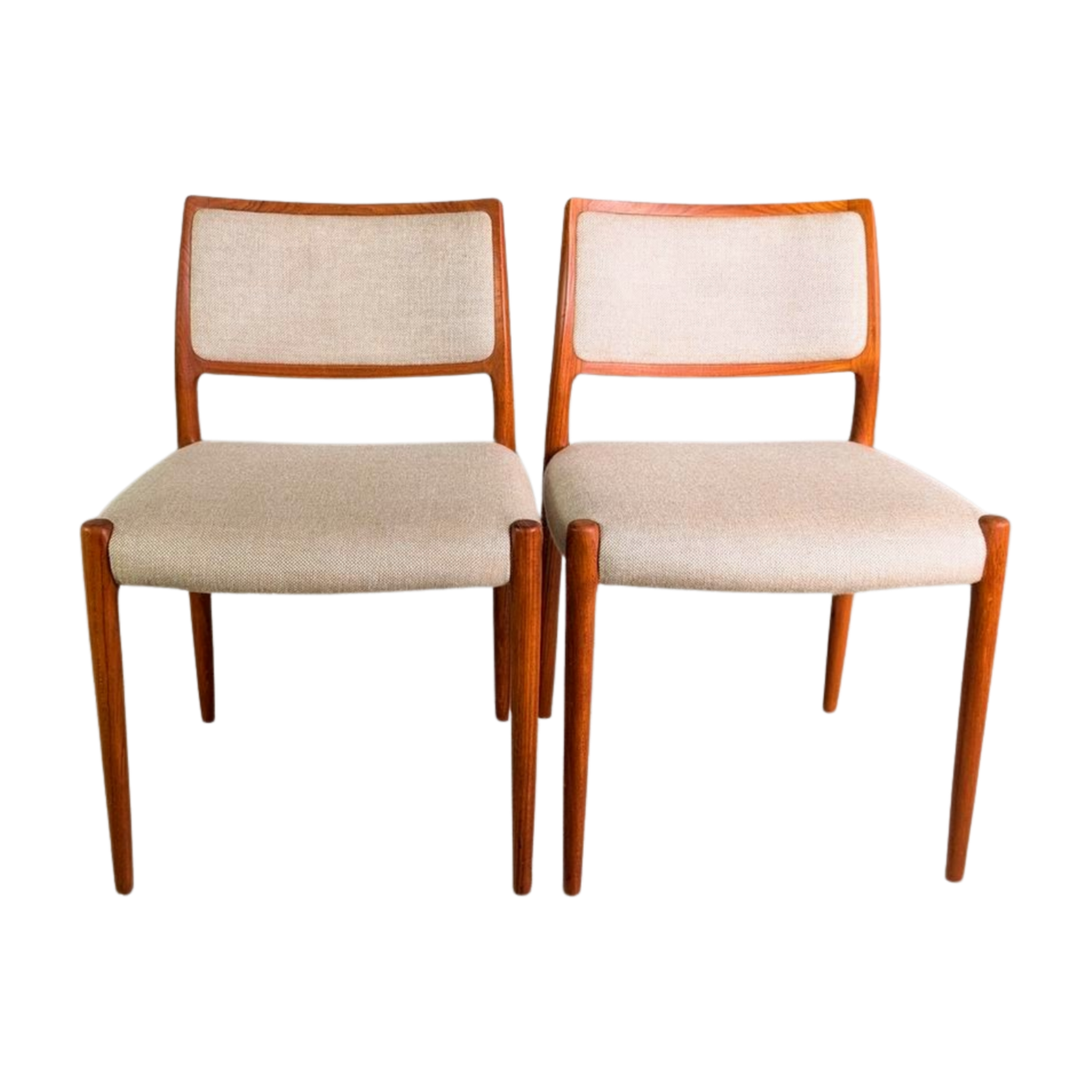 2er Set Niels O Moller Stuhl JL Møller Møbelfabrik Modell 80 teak