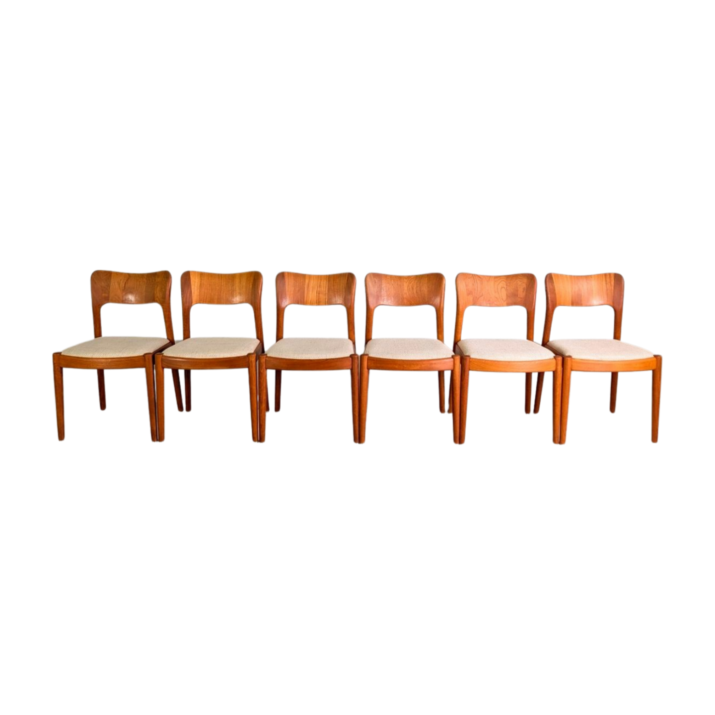 6er Set Niels Koefoed Midcentury Stuhl Hornslet Teak Vintage 1960