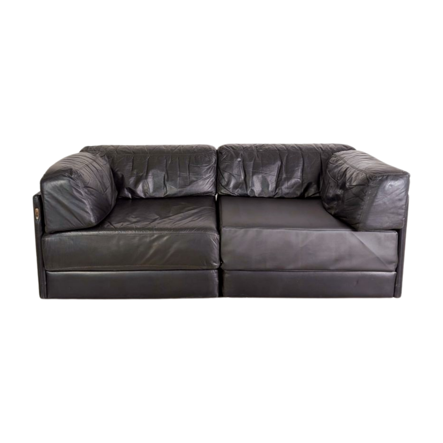 Sofa de Sede DS76 / DS78 Couch Leder Kunstleder schwarz 1980