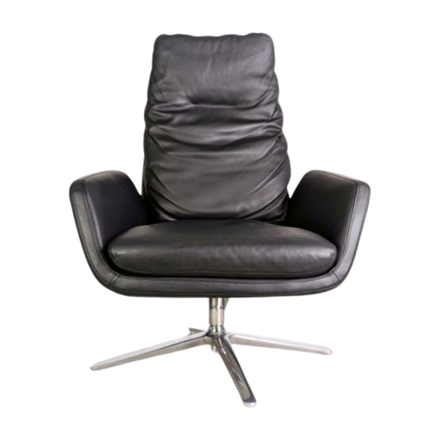 Original COR CORDIA Sessel 15111 Leder 286 schwarz drehbar Stuhl