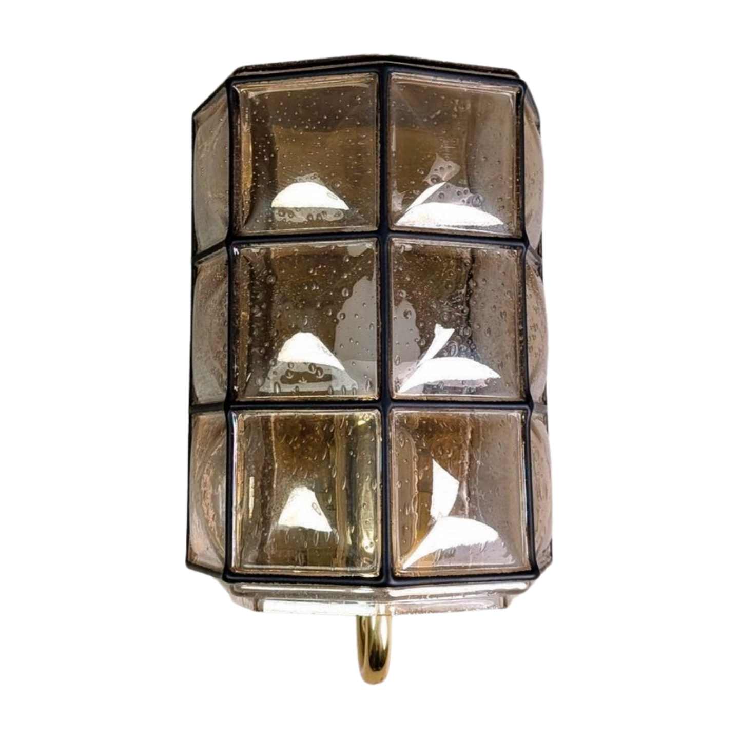 10x Glashütte Limburg Wandleuchte Brutalistisch Lampe Glas
