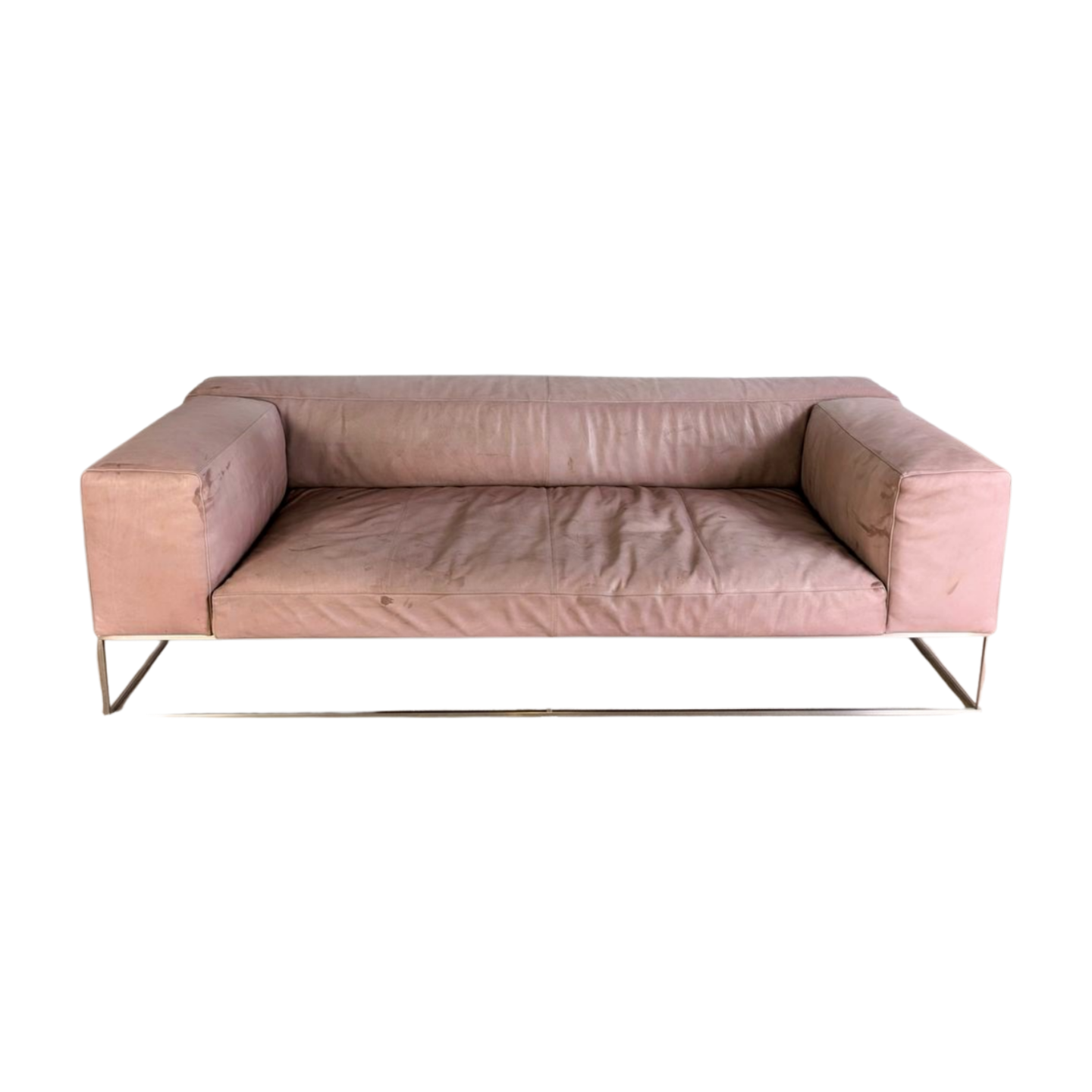 Original Living Divani Ile Cube Leder Sofa Couch Zweisitzer Design