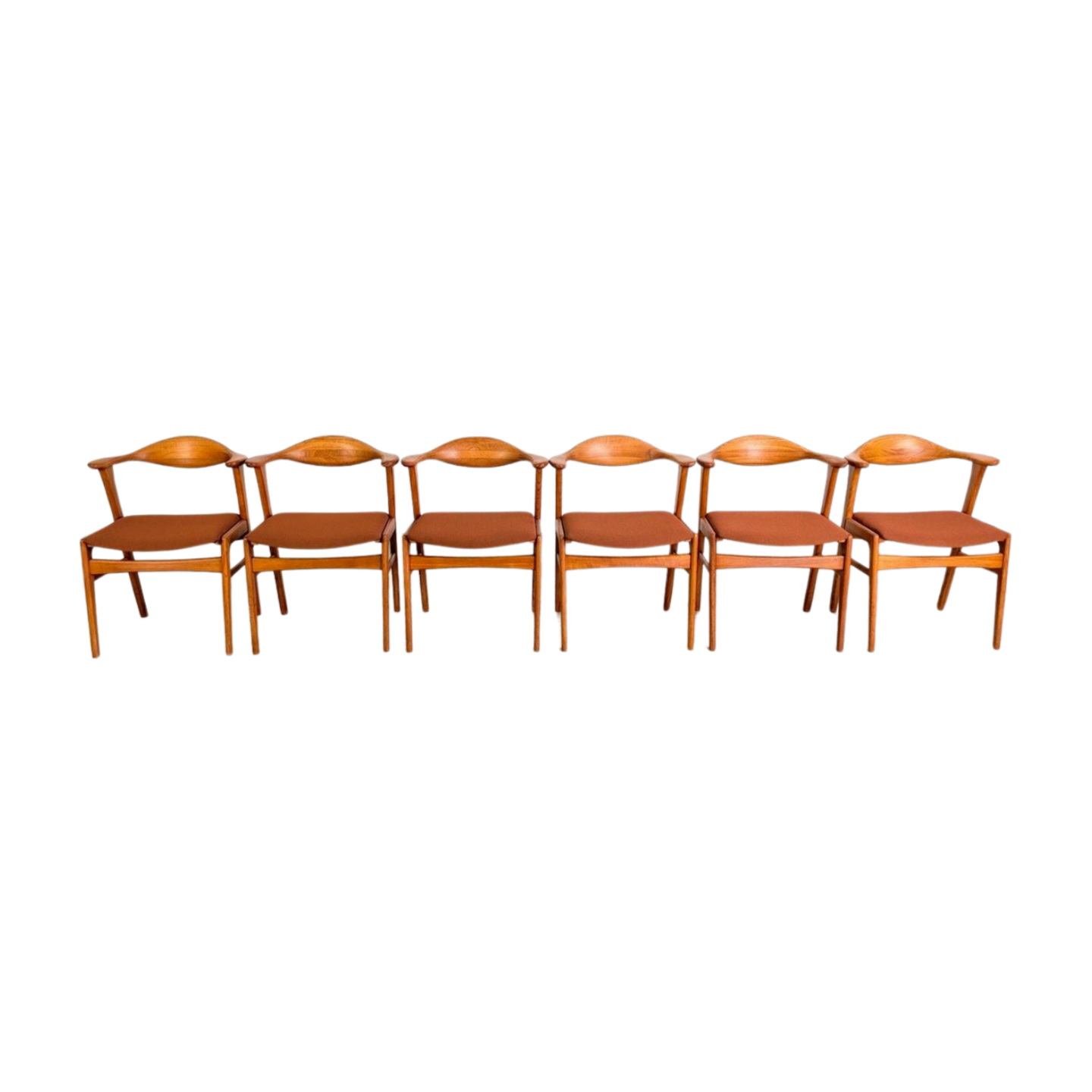 6er Set Midcentury Stühle Høng Erik Kirkegaard Modell 49b teak