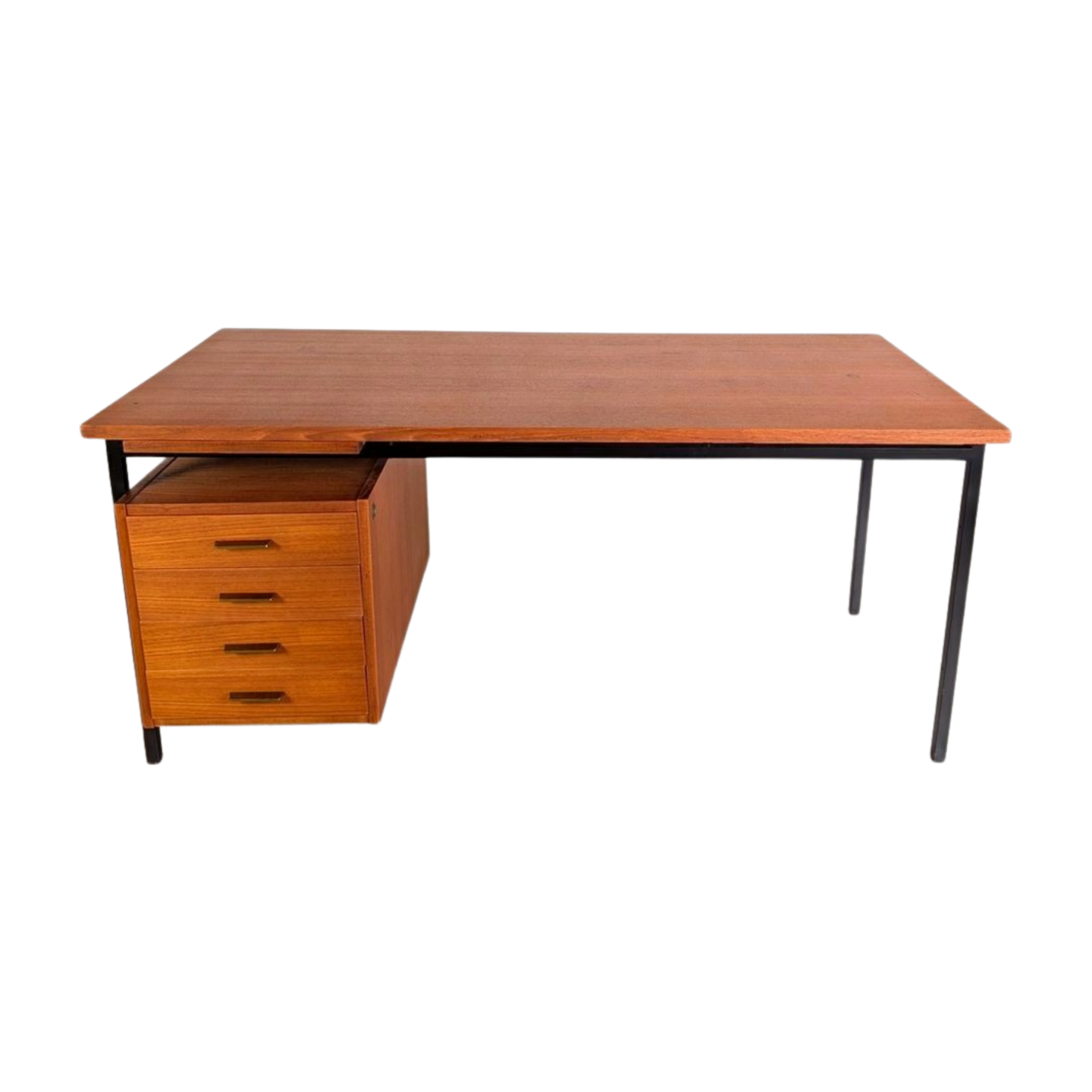 Herbert Hirche Midcentury Schreibtisch Holzäpfel Teak Bauhaus