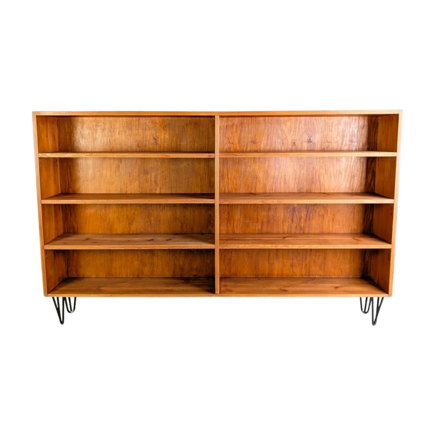 Vintage Bücherregal Midcentury Vollholz Kiefer Regal Hairpin