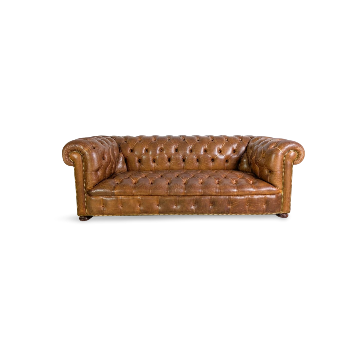 Original handgefertigtes Chesterfield Sofa England 1920 Leder Antik