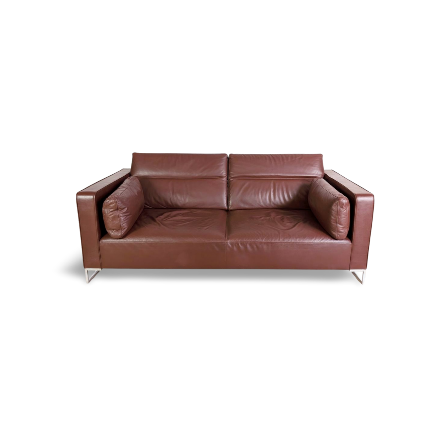 Original Ligne Roset Zweisitzer Sofa Design Couch Urbani Leder braun