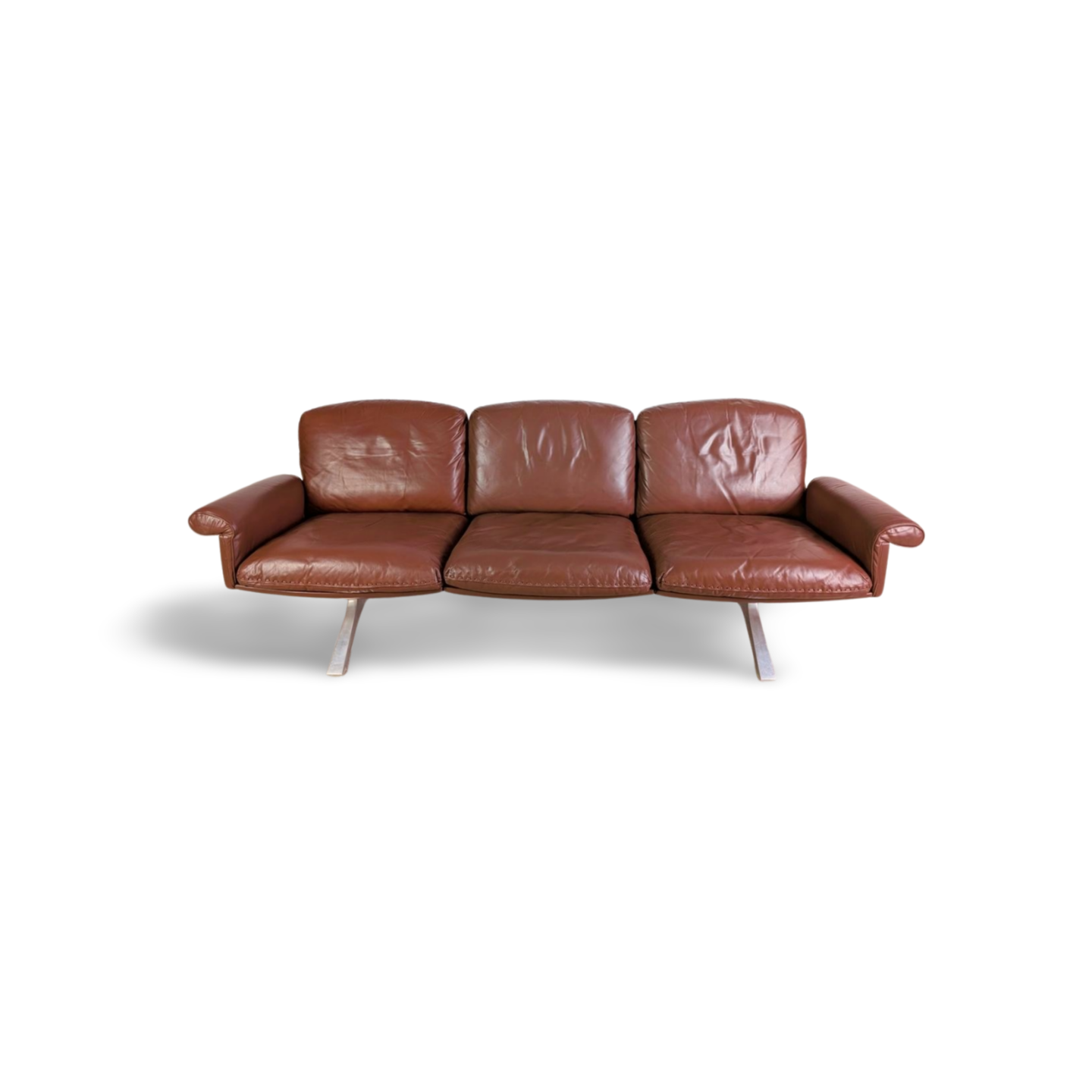 Dreisitzer Midcentury Sofa de Sede DS 31 Leder braun Design