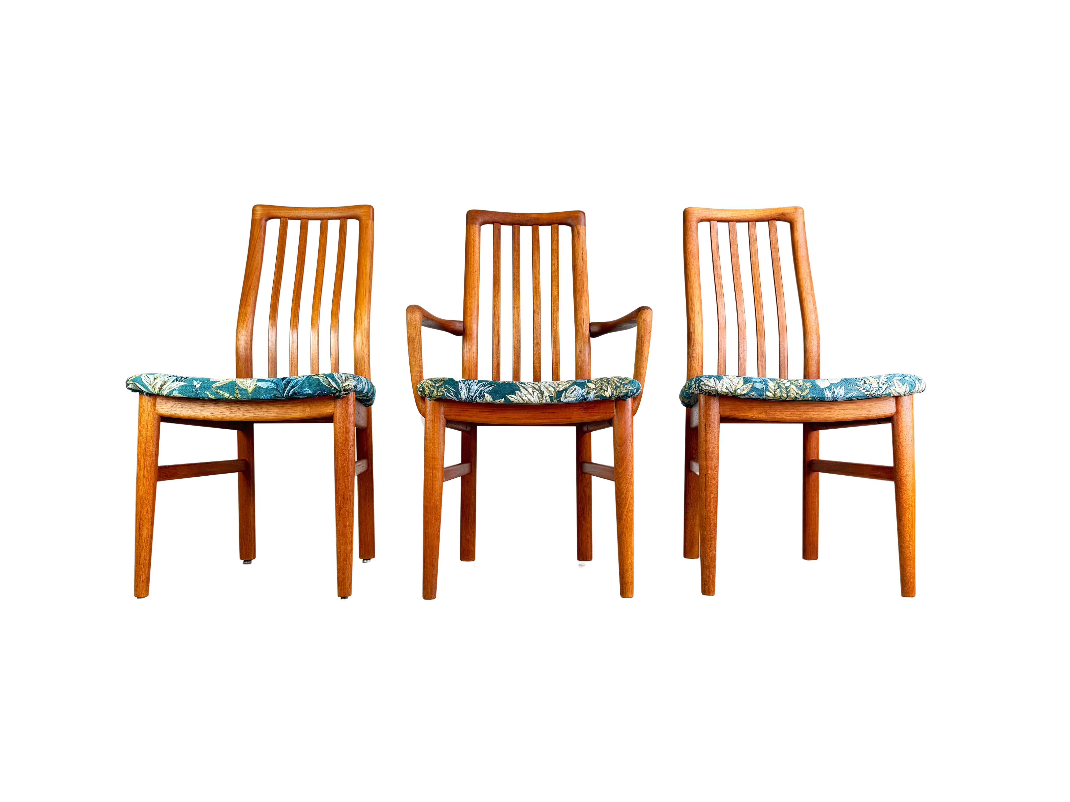 3er Set Kai Kristiansen Midcentury Stühle Schou Andersen Møbelfabrik Teak